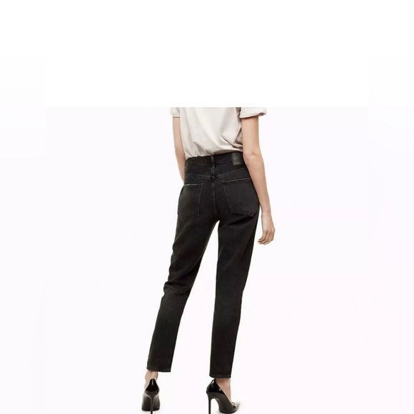 Aritzia Talula X Agolde High Rise Taper Jeans with Raw Step Hem~ Washed Black 26 - Picture 1 of 7